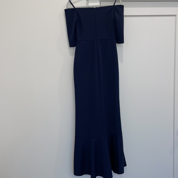 Navy Eliza J off the shoulder formal dress - Picture 2 of 6